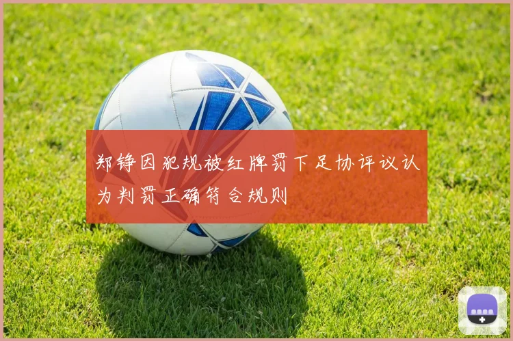 郑铮因犯规被红牌罚下足协评议认为判罚正确符合规则